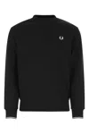 Fred Perry Black Wool And Cotton Sweater In Blk