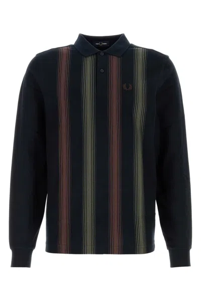 Fred Perry Fp Ombre Stripe Ls Polo Shirt In Black