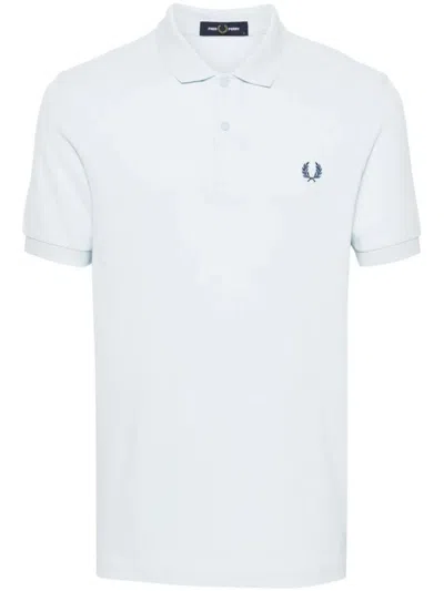 Fred Perry Fp Plain Shirt In Lgice Mdnghblue