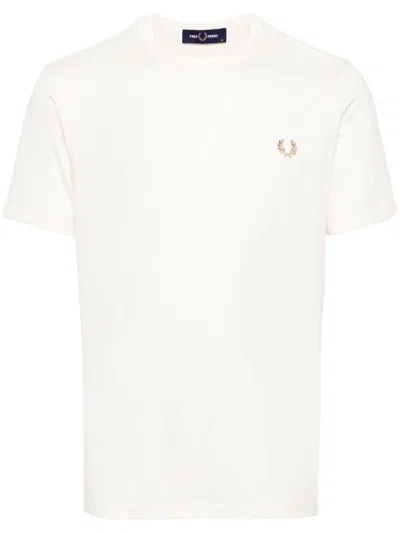 Fred Perry Laurel Wreath-embroidered Cotton T-shirt In White