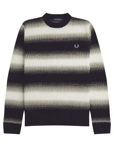 FRED PERRY FP STRIPED OPEN KNIT JUMPER