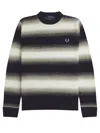 FRED PERRY FP STRIPED OPEN KNIT JUMPER,K7612