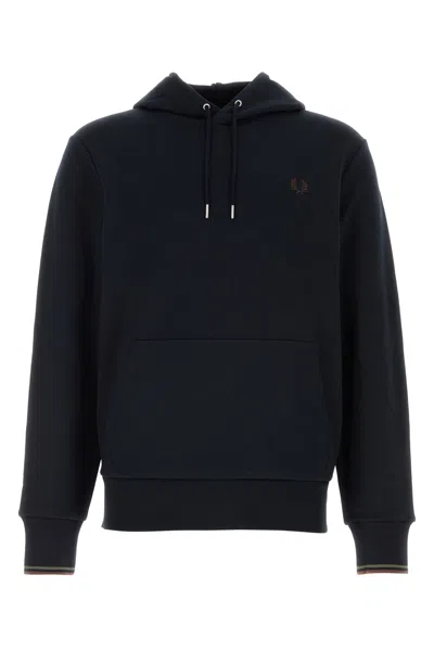 Fred Perry Fp Tipped Hooded Sweatshirt M2643 W65 In Black