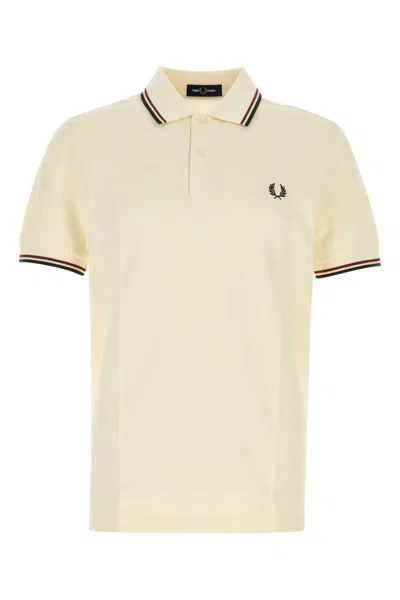 Fred Perry Cotton Polo Shirt With Contrast Tipping And Embroidered Logo In White