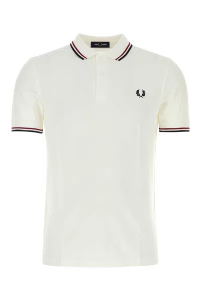 Fred Perry Fp Twin Tipped  Shirt In White