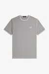 Fred Perry Embroidered-logo Cotton T-shirt In Grey