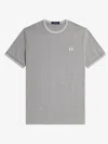 Fred Perry Embroidered-logo Cotton T-shirt In Grey