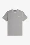 Fred Perry Embroidered-logo Cotton T-shirt In Steel Marl