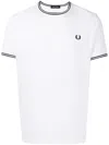 Fred Perry Logo-embroidered Cotton T-shirt In White