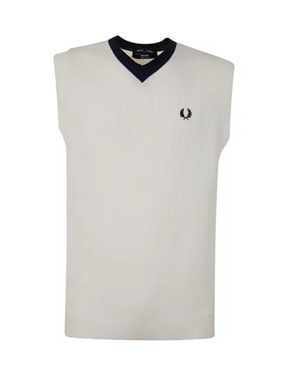 FRED PERRY FRED PERRY FP V-NECK KNITTED TANK TOP