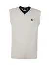 Fred Perry Fp V-neck Knitted Tank Top Clothing In White