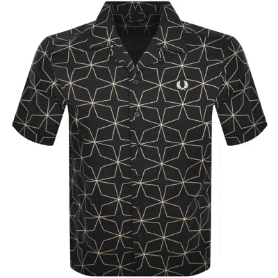 Fred Perry Geometric Print Shirt Black