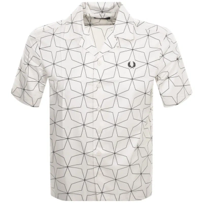 Fred Perry Geometric Print Shirt Cream In Neutral