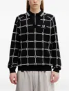 Fred Perry Geometric-pattern V-neck Sweater In Black