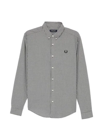 Fred Perry Gingham-checked Shirt In Gray