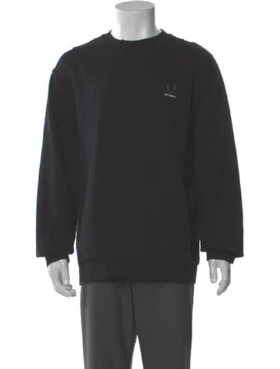 Pre-owned Fred Perry Graphic Print Crew Neck Sweatshirt In Black