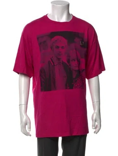 Pre-owned Fred Perry Graphic Print Crew Neck T-shirt In Pink