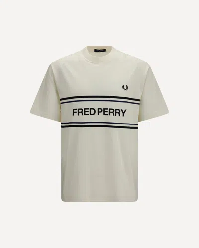 Fred Perry Logo-print Striped T-shirt In Neutral