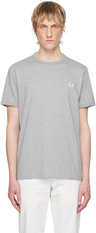 FRED PERRY GRAY RINGER T-SHIRT