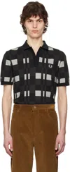 Fred Perry Checkerboard Polo T Shirt Black In 181