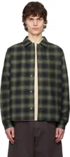 Fred Perry Blurred Tartan Overshirt Green In X21