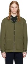 Fred Perry Logo-embroidered Button-up Cardigan In W49