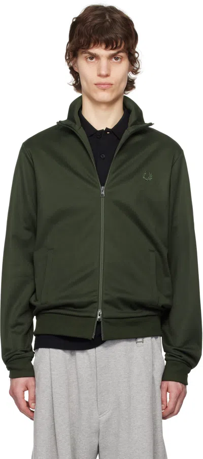 Fred Perry Green Tricot Track Jacket In 408