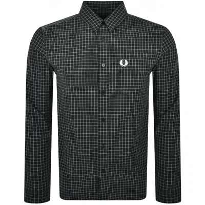 Fred Perry Grid Check Long Sleeve Shirt Black