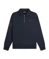 Fred Perry Half Zip Collared Sweatshirt In Blue