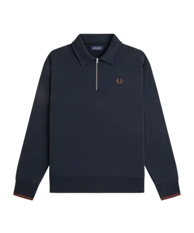 FRED PERRY HALF ZIP COLLARED SWEATSHIRT