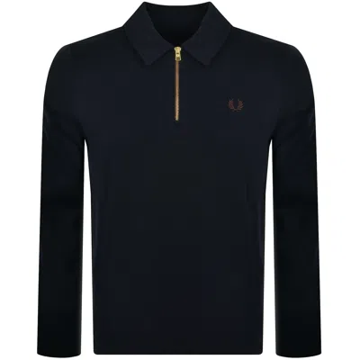 Fred Perry Half Zip Smock Sweatshirt Navy