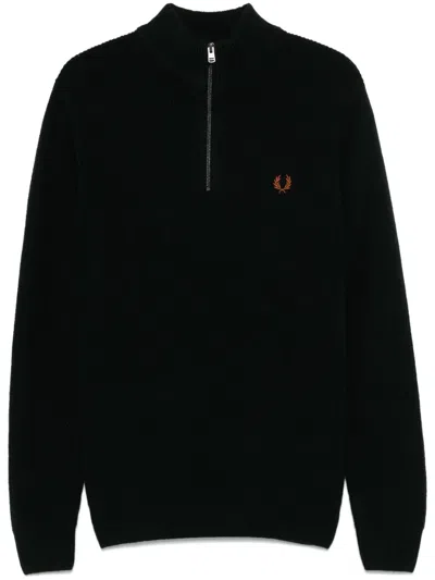 Fred Perry Half-zip Sweater In Green