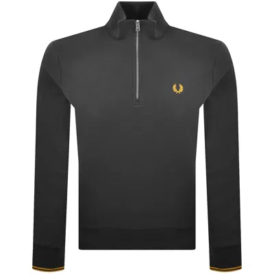 Fred Perry Half Zip Sweatshirt Anchor Grey In Gray
