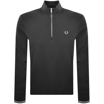 Fred Perry Half Zip Sweatshirt Anchor Grey In Gray