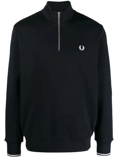 Fred Perry "" Half Zip Sweatshirt In Black