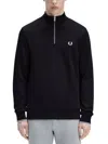 Fred Perry Half Zipper Sweatshirt In Blue