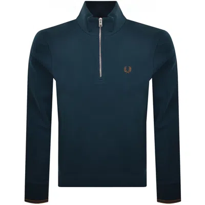 Fred Perry Half Zip Sweatshirt Blue