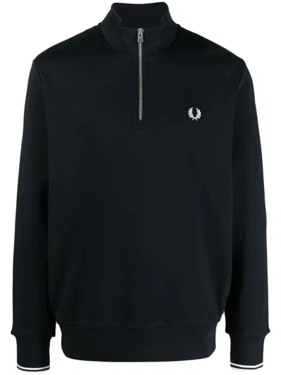 Fred Perry "" Half Zip Sweatshirt Clothing In Blue