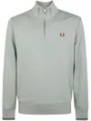 Fred Perry Knitted Cotton Jumper In Grey