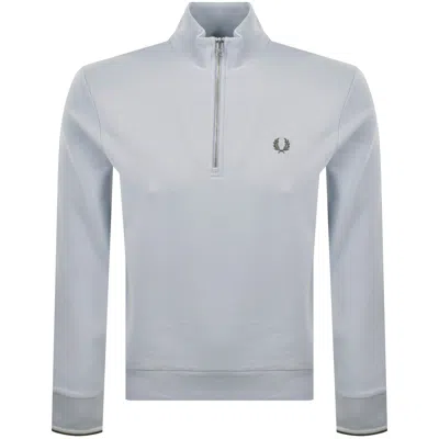 Fred Perry Half Zip Sweatshirt Dusky Blue