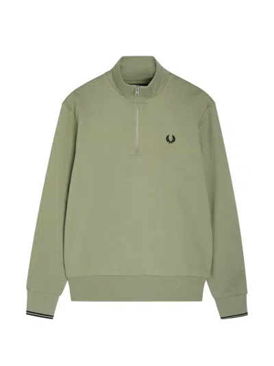 Fred Perry Half-zip Sweatshirt In Green