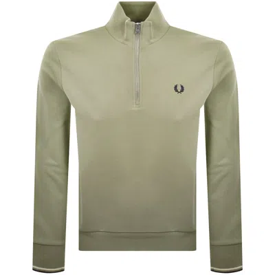 Fred Perry Half Zip Sweatshirt Green