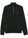 Fred Perry Half-zip Sweatshirt In Green