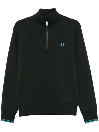 Fred Perry Half-zip Sweatshirt In Green