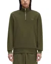 Fred Perry Half Zip Sweatshirt In Hunter Green
