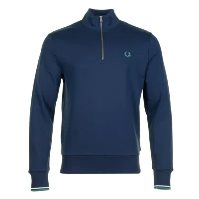 Fred Perry Half Zip Sweatshirt Tennis Blue