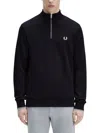 Fred Perry Half Zipper Sweatshirt In Black