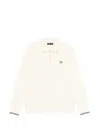 Fred Perry Half Zip Collared Sweatshirt In Neutral