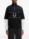 Fred Perry Half-zip Sweatshirt In Black