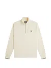 Fred Perry Half-zip Sweatshirt In Neutral
